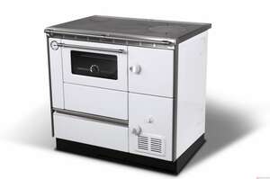 Image produit ELEGANCE BLANC -CUISINIERE BOIS BUCHES AVEC FOUR