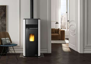 Image produit AURORA 12 US ACIER BLANC - POELE A GRANULE ETANCHE